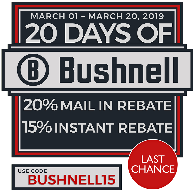 Bushnell Sale Save 32 15 Instant Rebate 20 Mail in Rebate 